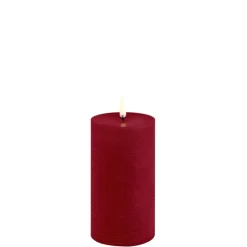LED bloklys, Carmine red, Rustic, 7,8x15 cm