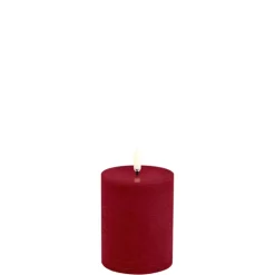 LED bloklys, Carmine red, Rustic, 7,8x10 cm