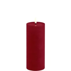 LED bloklys, Carmine red, Rustic, 7,8x20cm