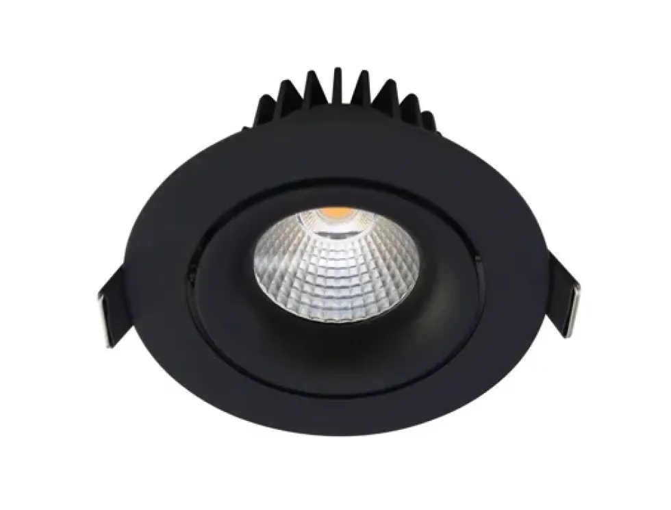 LED Downlight Tilt 12,7W, indbygning, dim-to-warm, mat sort