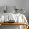 LED Smeltet bloklys, Nordic White, Smooth, 5x4,5 cm