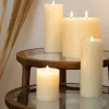LED triple bloklys, ivory, Smooth, 15x15 cm