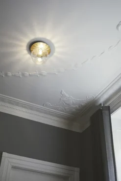 Liila 1 large væglampe / loftlampe IP44, nordic guld/klar
