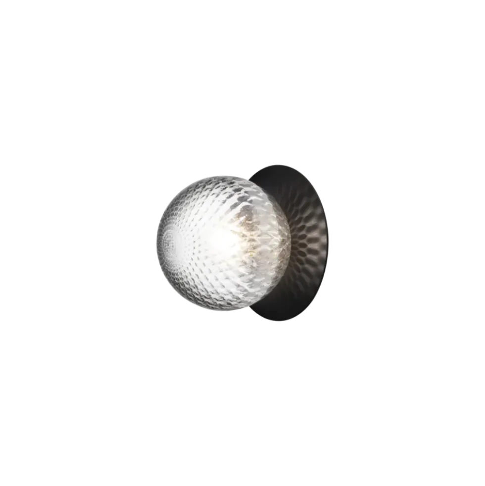 Liila 1 medium væglampe / loftlampe, sort/klar