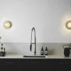 Liila 1 medium væglampe / loftlampe IP44, nordic guld/klar