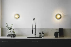 Liila 1 medium væglampe / loftlampe IP44, nordic guld/klar