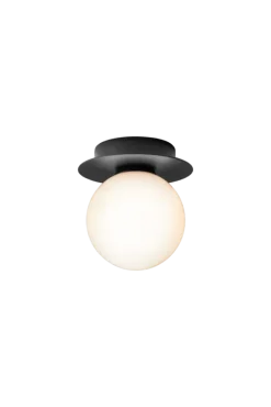 Liila 1 Small væglampe / loftlampe IP44, sort/opal