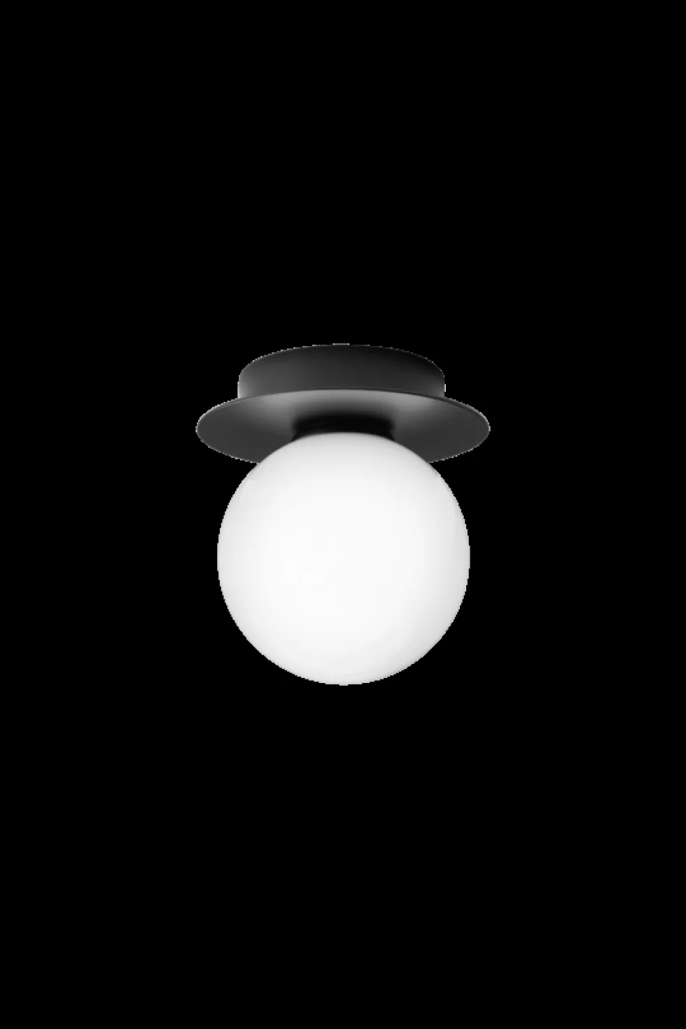 Liila 1 Small væglampe / loftlampe IP44, sort/opal