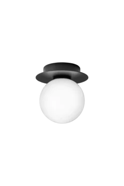 Liila 1 Small væglampe / loftlampe IP44, sort/opal