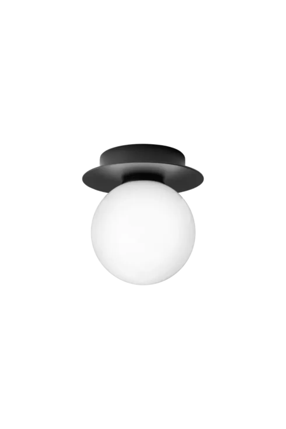 Liila 1 Small væglampe / loftlampe IP44, sort/opal
