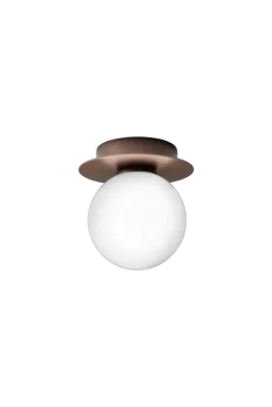 Liila 1 Small væglampe / loftlampe IP44, mørk bronze/opal