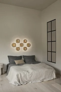 Liila 7 væglampe / loftlampe, nordic guld/klar