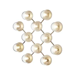 Liila 12 væglampe / loftlampe, nordic guld/klar
