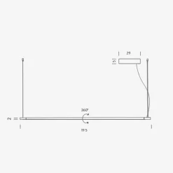 Linescapes vandret pendel, hvid