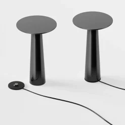 Lix batterilampe / bordlampe, dark krom