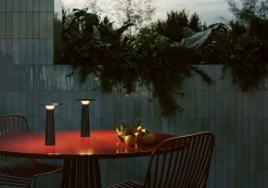 Lix batterilampe / bordlampe, dark krom