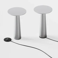 Lix batterilampe / bordlampe, frozen silver