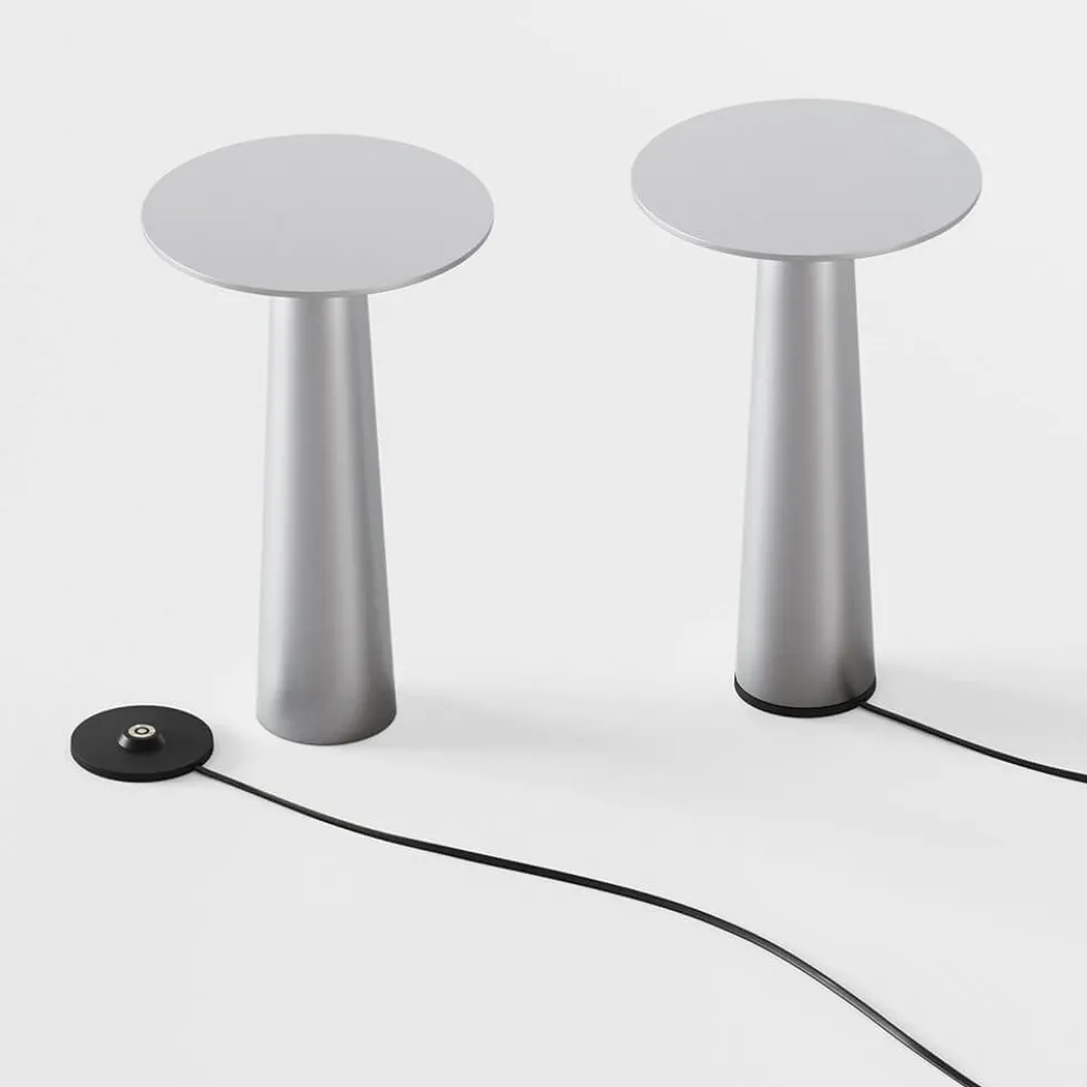 Lix batterilampe / bordlampe, frozen silver