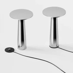 Lix batterilampe / bordlampe, krom