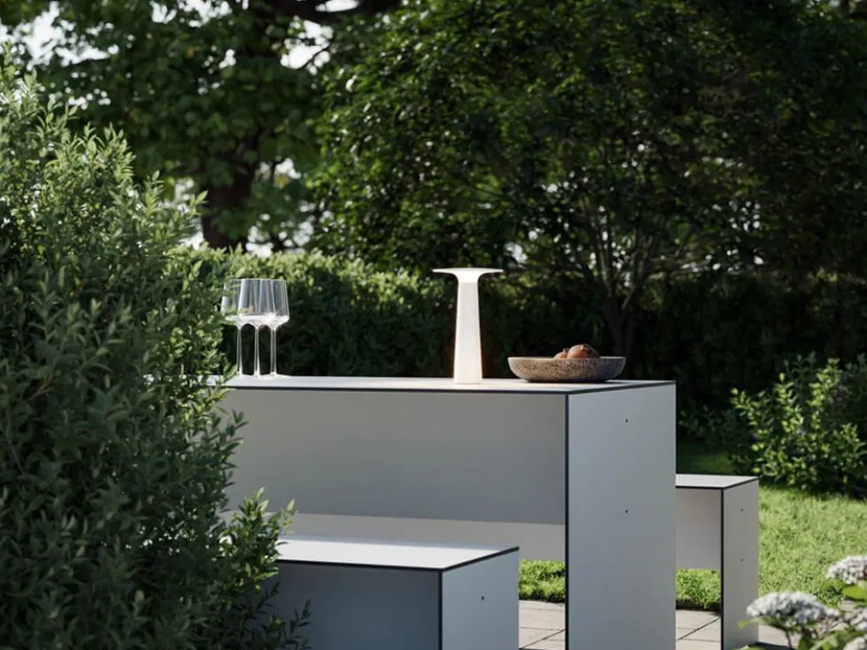 Lix batterilampe / bordlampe, pearl white