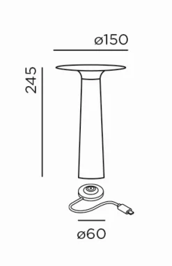 Lix batterilampe / bordlampe, sage
