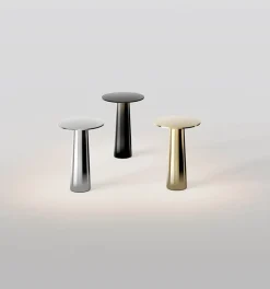 Lix mini batterilampe / bordlampe, dark krom