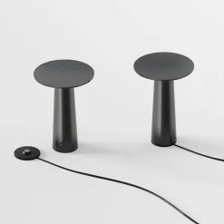 Lix mini batterilampe / bordlampe, dark krom