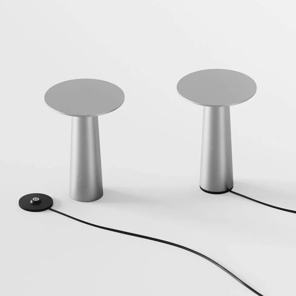 Lix mini batterilampe / bordlampe, frozen silver