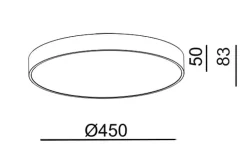 Luna C450 loftlampe m/CCT og uplight, sort