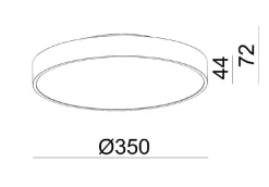 Luna C350 loftlampe m/CCT, sort