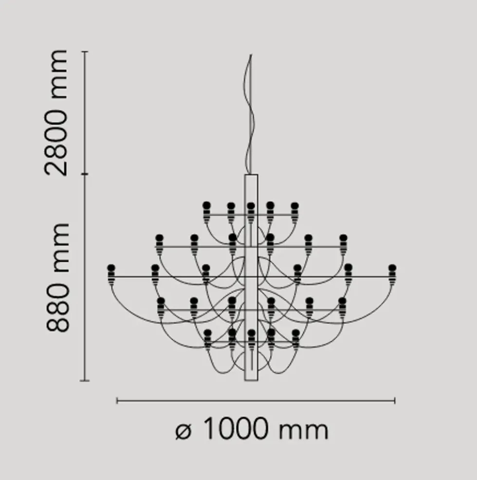 2097/50 lysekrone LED, messing