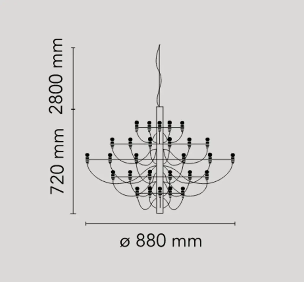 2097/30 lysekrone LED, messing
