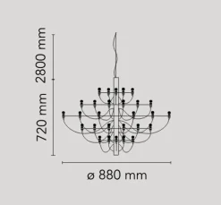 2097/30 lysekrone LED, sort