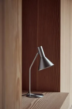 LYSS bordlampe, børstet aluminium