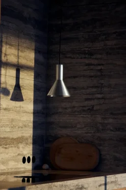 Lyss pendel, børstet aluminium