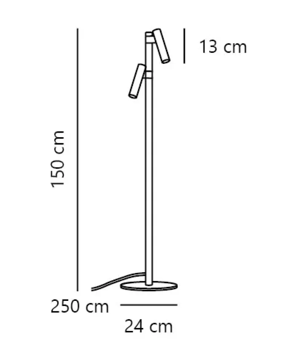 Makoto gulvlampe, satin krom