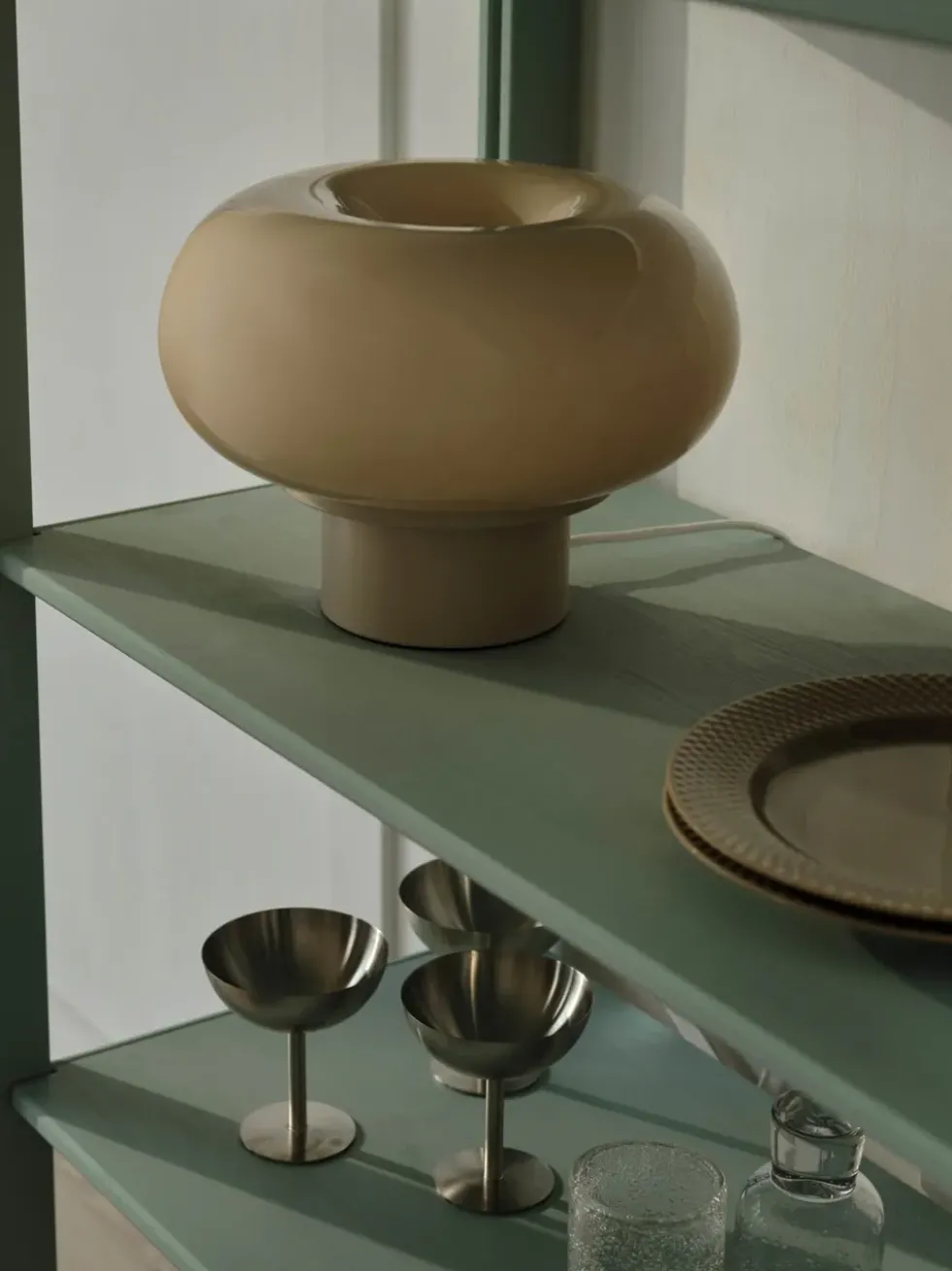 Malti bordlampe, beige