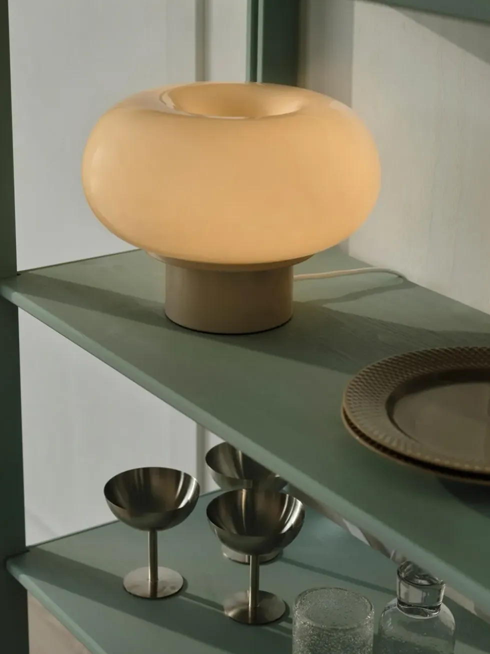 Malti bordlampe, beige