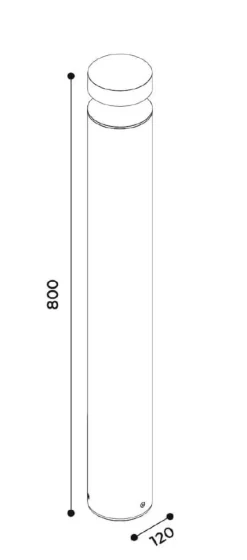 Matita Round 800 udendørs pullert, grafit