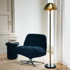 Menton gulvlampe, messing/sort