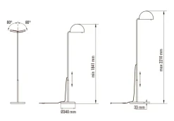 Mezzaluna gulvlampe, rød