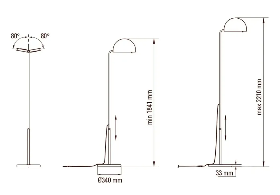 Mezzaluna gulvlampe, sort