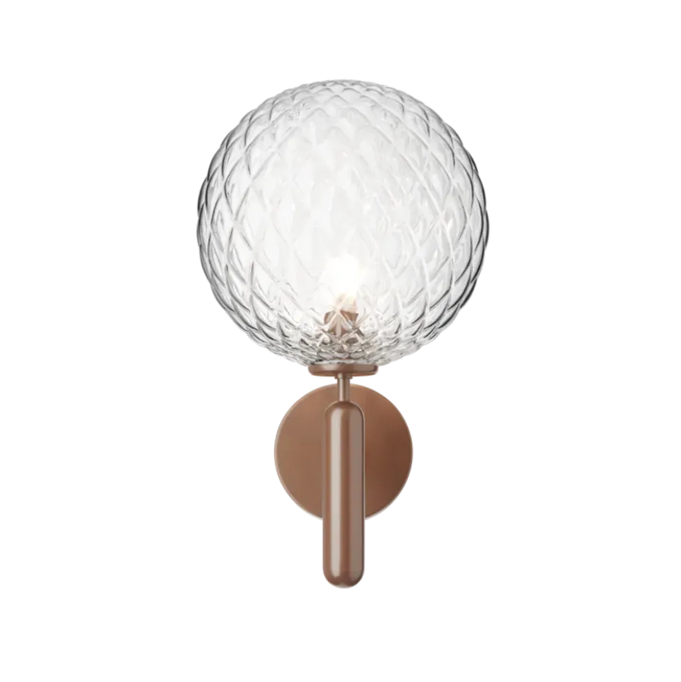 Miira Outdoor væglampe, mørk bronze/klar