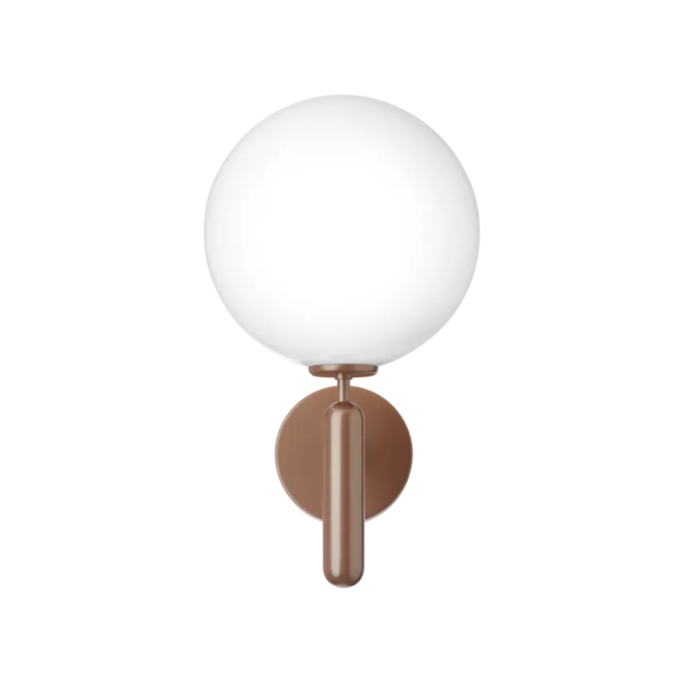 Miira Outdoor væglampe, mørk bronze/opal