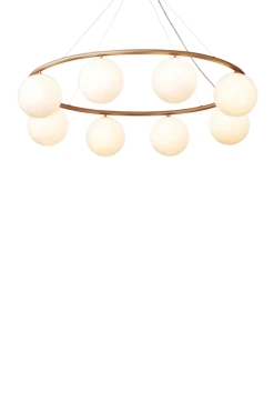 Miira 8 Oval lysekrone, messing/opal