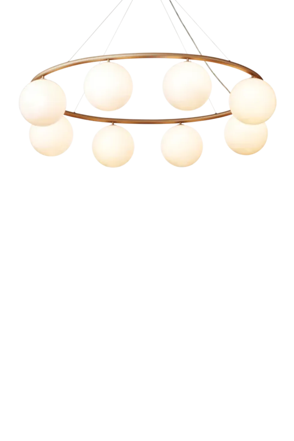 Miira 8 Oval lysekrone, messing/opal