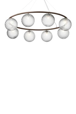 Miira 8 Oval lysekrone, mørk bronze/klar