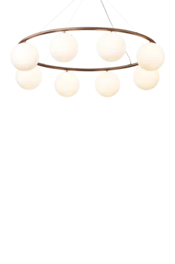 Miira 8 Oval lysekrone, mørk bronze/opal