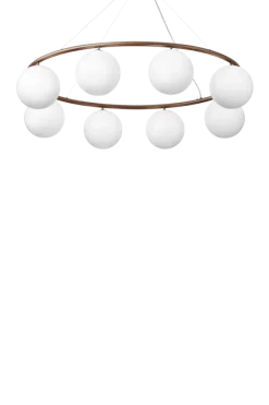 Miira 8 Oval lysekrone, mørk bronze/opal