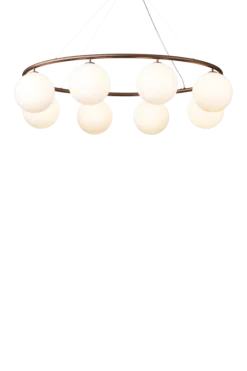 Miira 8 Oval lysekrone, mørk bronze/opal